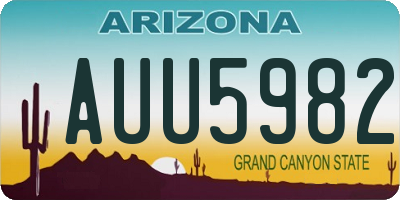 AZ license plate AUU5982