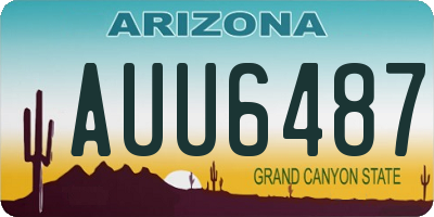AZ license plate AUU6487