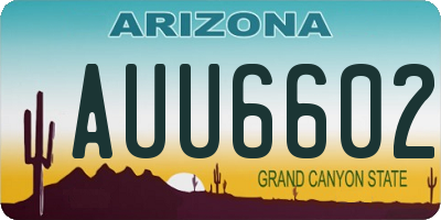 AZ license plate AUU6602