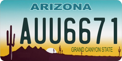 AZ license plate AUU6671