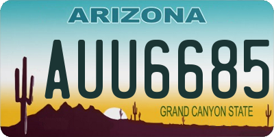 AZ license plate AUU6685