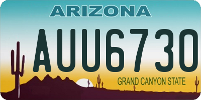 AZ license plate AUU6730