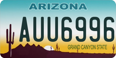 AZ license plate AUU6996
