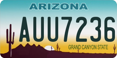 AZ license plate AUU7236