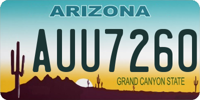 AZ license plate AUU7260