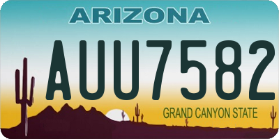 AZ license plate AUU7582