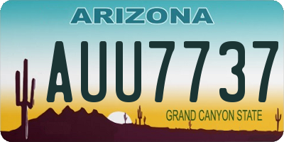 AZ license plate AUU7737