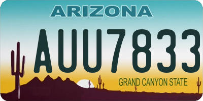 AZ license plate AUU7833