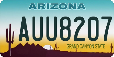 AZ license plate AUU8207