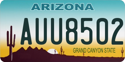 AZ license plate AUU8502