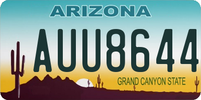 AZ license plate AUU8644