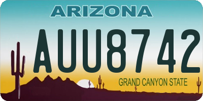 AZ license plate AUU8742