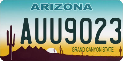 AZ license plate AUU9023