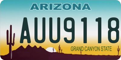 AZ license plate AUU9118
