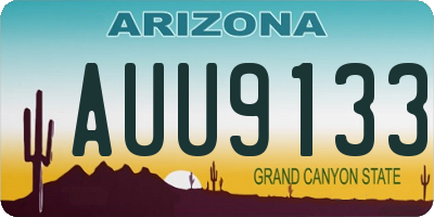 AZ license plate AUU9133