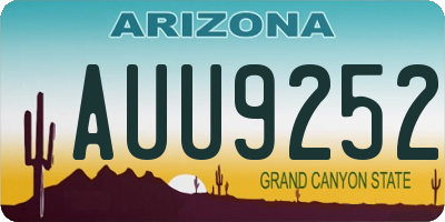 AZ license plate AUU9252