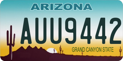 AZ license plate AUU9442