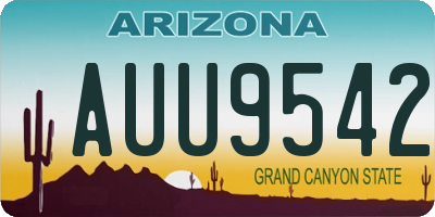 AZ license plate AUU9542