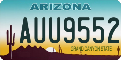 AZ license plate AUU9552