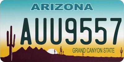 AZ license plate AUU9557