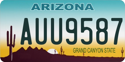 AZ license plate AUU9587