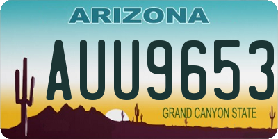 AZ license plate AUU9653