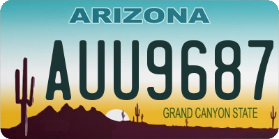 AZ license plate AUU9687