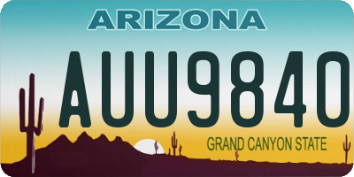 AZ license plate AUU9840