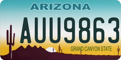 AZ license plate AUU9863