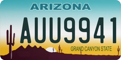 AZ license plate AUU9941