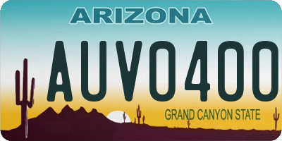 AZ license plate AUV0400