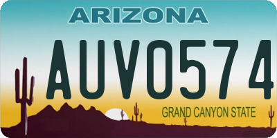 AZ license plate AUV0574