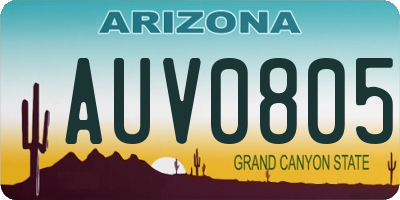 AZ license plate AUV0805