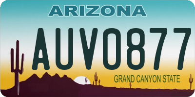 AZ license plate AUV0877