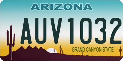 AZ license plate AUV1032