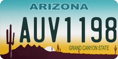 AZ license plate AUV1198