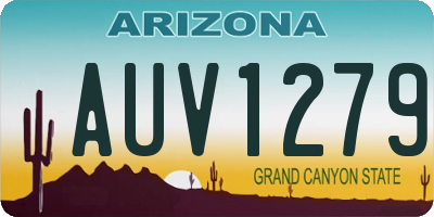 AZ license plate AUV1279