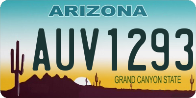 AZ license plate AUV1293