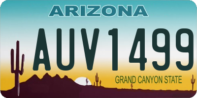 AZ license plate AUV1499