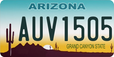 AZ license plate AUV1505