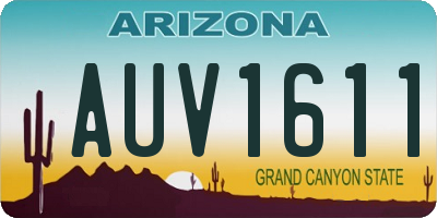 AZ license plate AUV1611