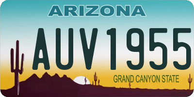 AZ license plate AUV1955
