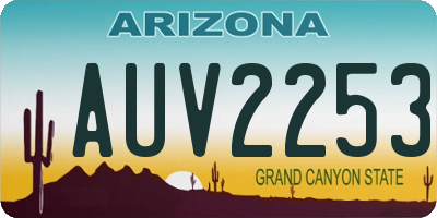 AZ license plate AUV2253