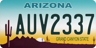AZ license plate AUV2337