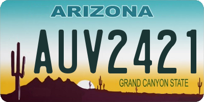 AZ license plate AUV2421