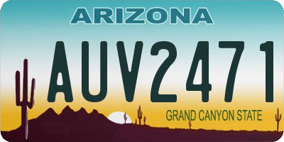 AZ license plate AUV2471
