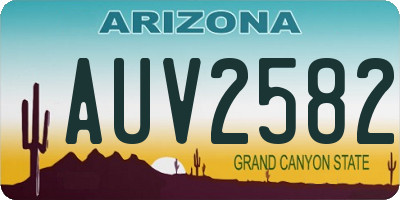 AZ license plate AUV2582
