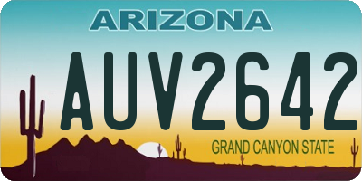 AZ license plate AUV2642