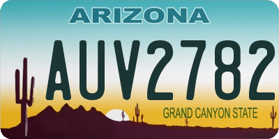 AZ license plate AUV2782