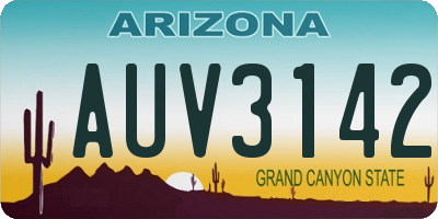 AZ license plate AUV3142